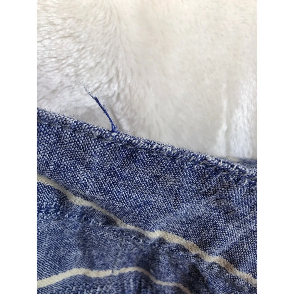 Ann Taylor LOFT‎ Blue Striped Linen Cotton Blend Shorts 368341